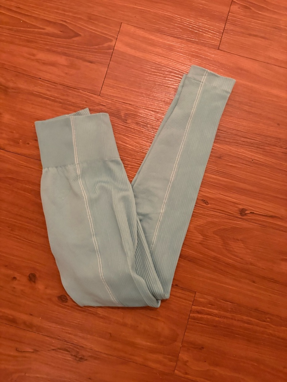 Gymshark Light Blue Ribbed High-Waist Leggings